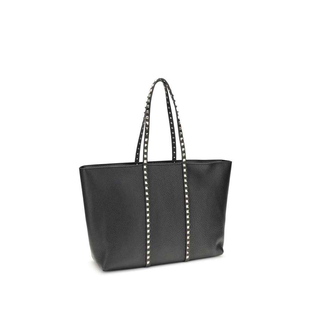 Valentino Garavani Black Calf Leather Bos Taurus Shoulder Bag