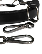 Dolce & Gabbana Black Leather Silver Chain Bag Accessory Shoulder Strap