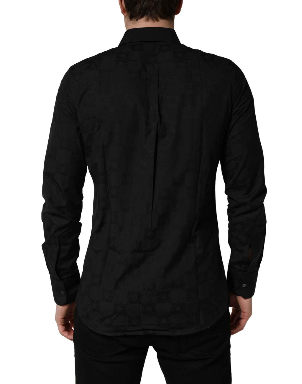 Dolce & Gabbana Black MARTINI Cotton Slim Dress Formal Shirt