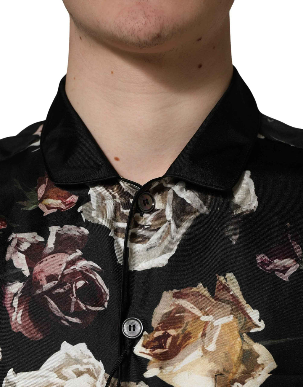 Dolce & Gabbana Black Floral Print Long Sleeves Casual Shirt