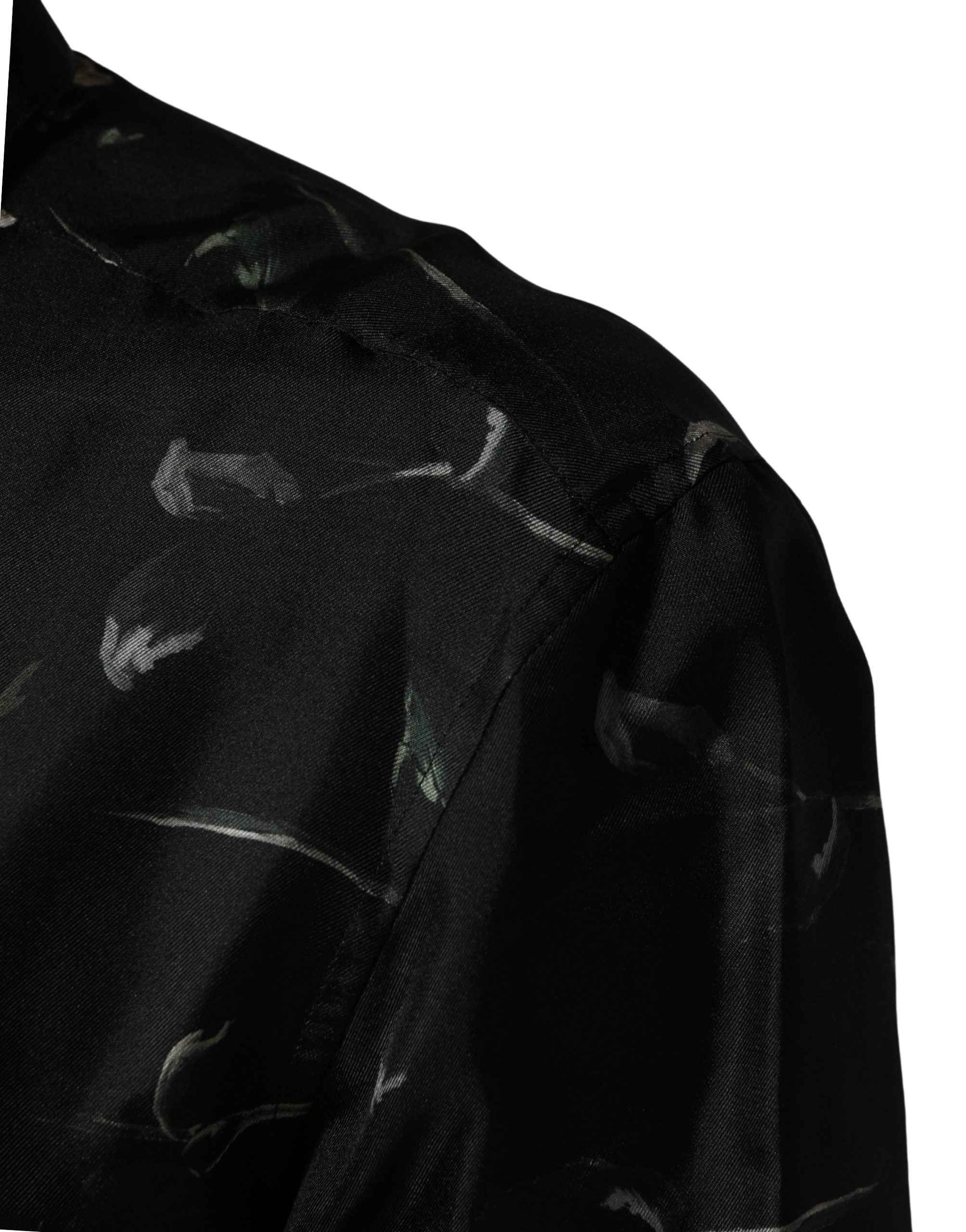 Dolce & Gabbana Black Floral Print Long Sleeves Casual Shirt