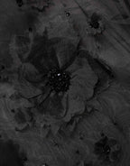 Dolce & Gabbana Black Floral Applique Sheer Short Sleeve Shirt