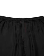 Dolce & Gabbana Black Silk Drawstring Men Bermuda Shorts