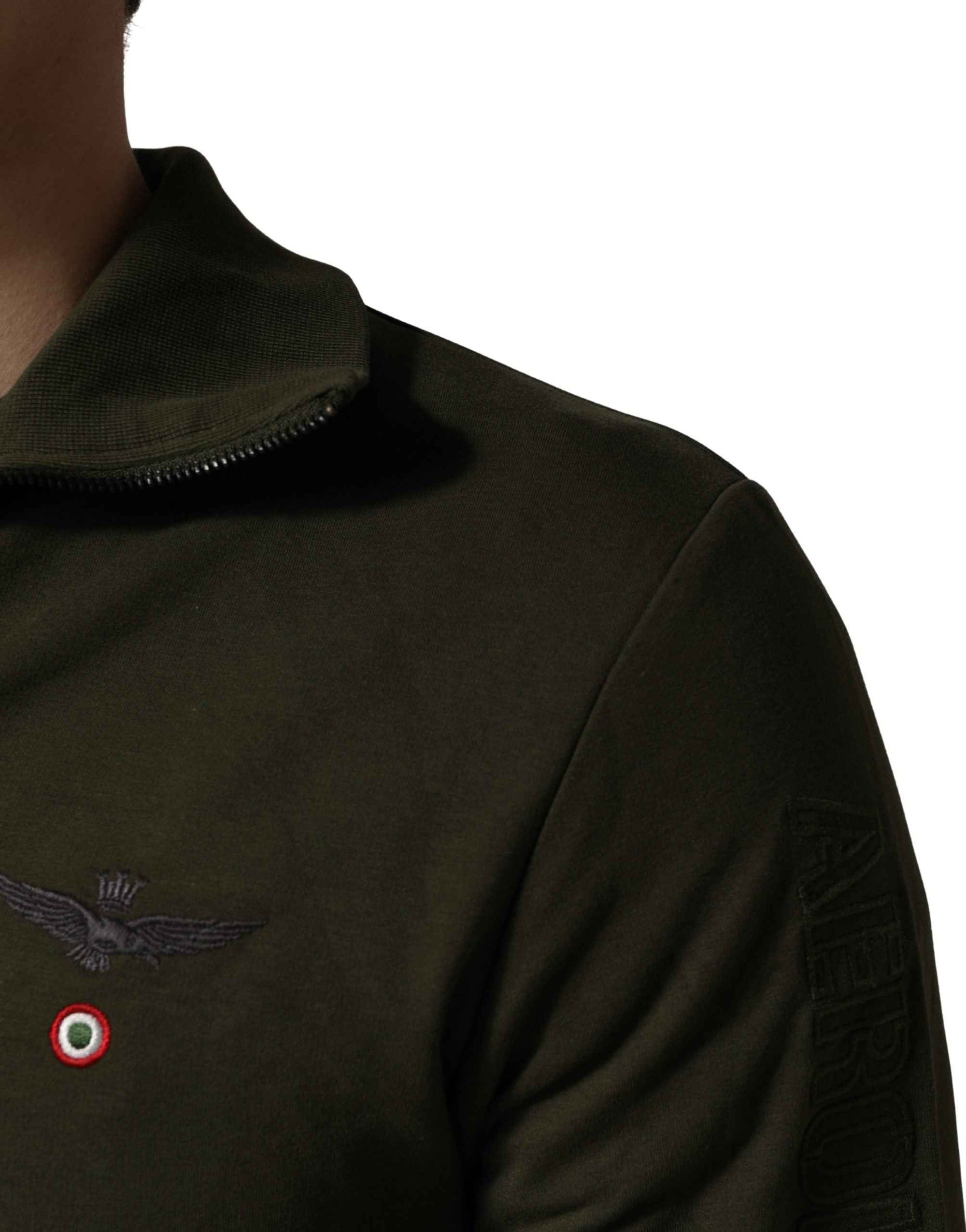 Aeronautica Militare MilitaryGreen HalfZip Sweatshirt Sweater