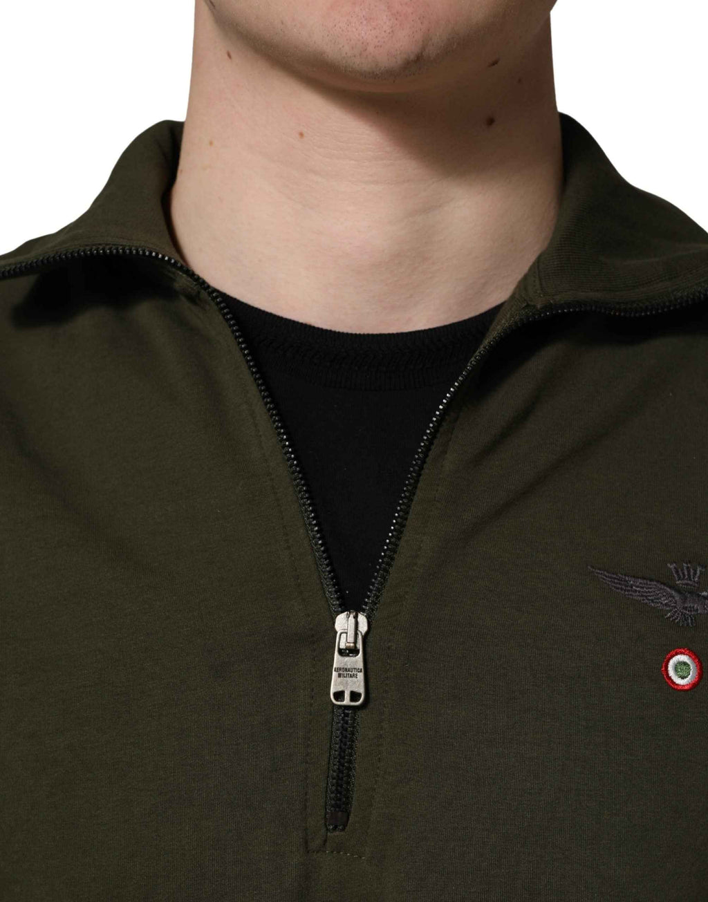 Aeronautica Militare MilitaryGreen HalfZip Sweatshirt Sweater