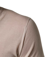 Dolce & Gabbana Beige Cashmere V-neck Men Pullover Sweater