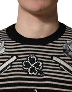 Dolce & Gabbana Multicolor Cashmere Striped CrewNeck Sweater