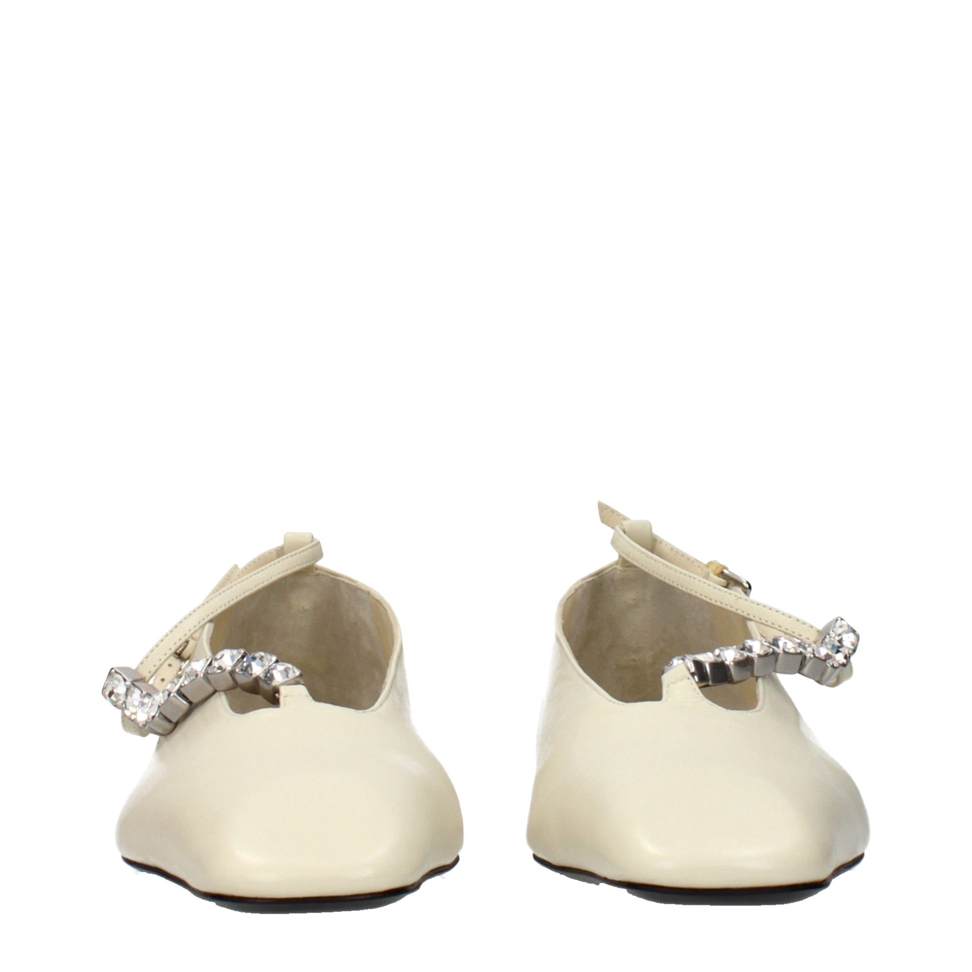 Jil Sander Beige Leather Ballet Flats