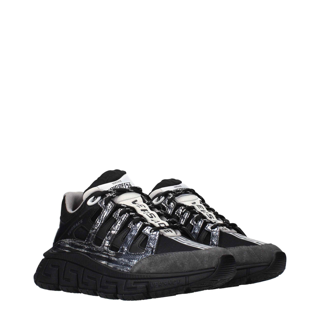 Versace Black Fabric Athletic Sneakers