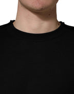 Dolce & Gabbana Black Crew Neck Long Sleeve Pullover Sweater