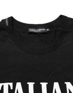 Dolce & Gabbana Black Camouflage Graphic Cotton Crewneck T-shirt
