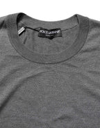 Dolce & Gabbana Gray Long Sleeves Crew Neck Pullover Sweater