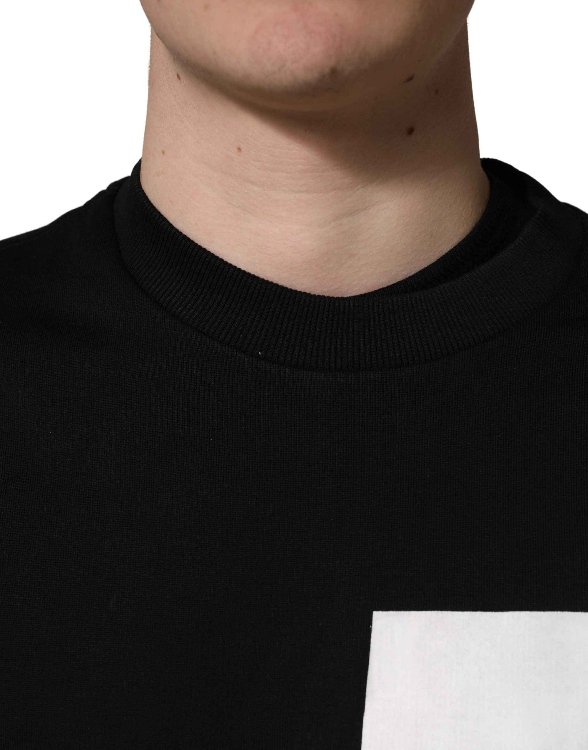 Dolce & Gabbana Black Logo Milano Cotton Sweatshirt Sweater