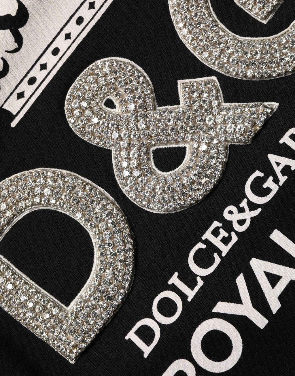 Dolce & Gabbana Black Embellished Cotton Sweatshirt Sweater