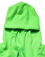 Dolce & Gabbana Green FullZip Fleece HoodedSweatshirt Sweater