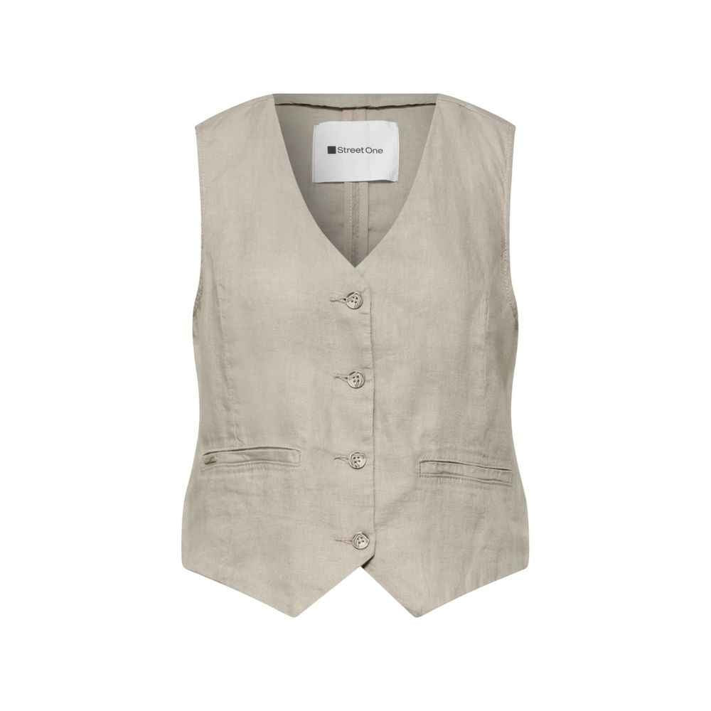 Street One Beige Linen Waistcoat