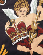 Dolce & Gabbana Black Angel Print Cotton Crew Neck T-shirt