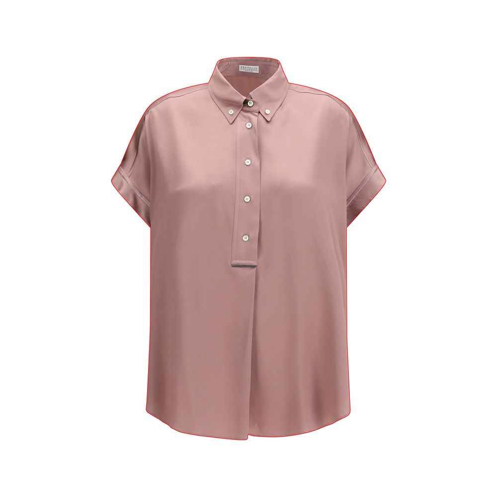 Brunello Cucinelli Multicolor Silk Shortsleeve Shirt