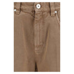 Brunello Cucinelli Brown Cotton Straight-Leg Jeans