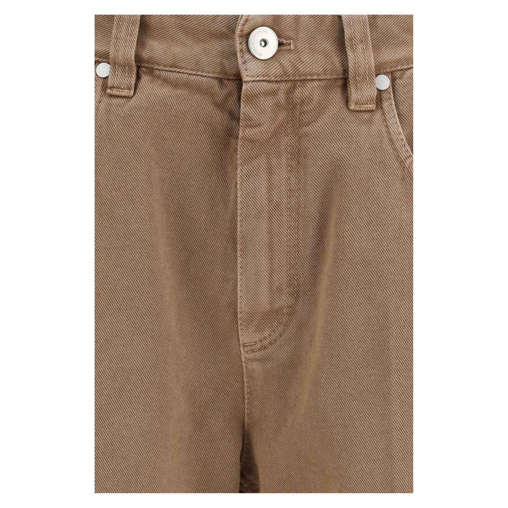 Brunello Cucinelli Brown Cotton Straight-Leg Jeans