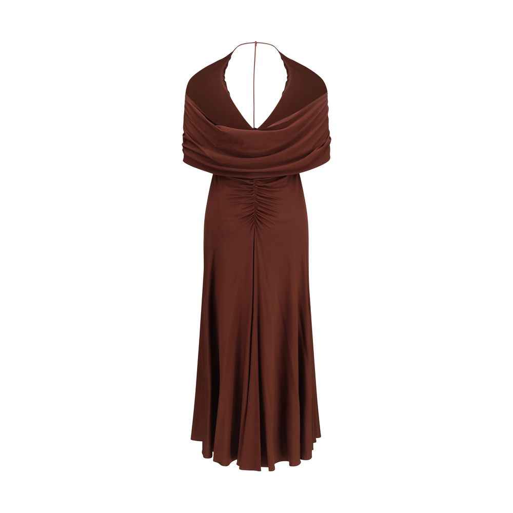 Self-Portrait Brown Viscose Casual Dress