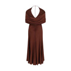 Self-Portrait Brown Viscose Casual Dress