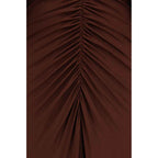 Self-Portrait Brown Viscose Casual Dress