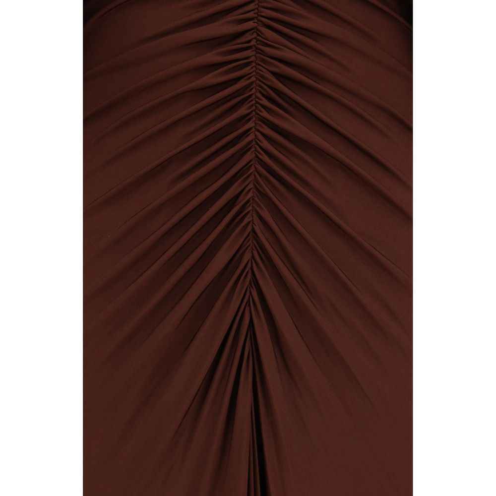 Self-Portrait Brown Viscose Casual Dress