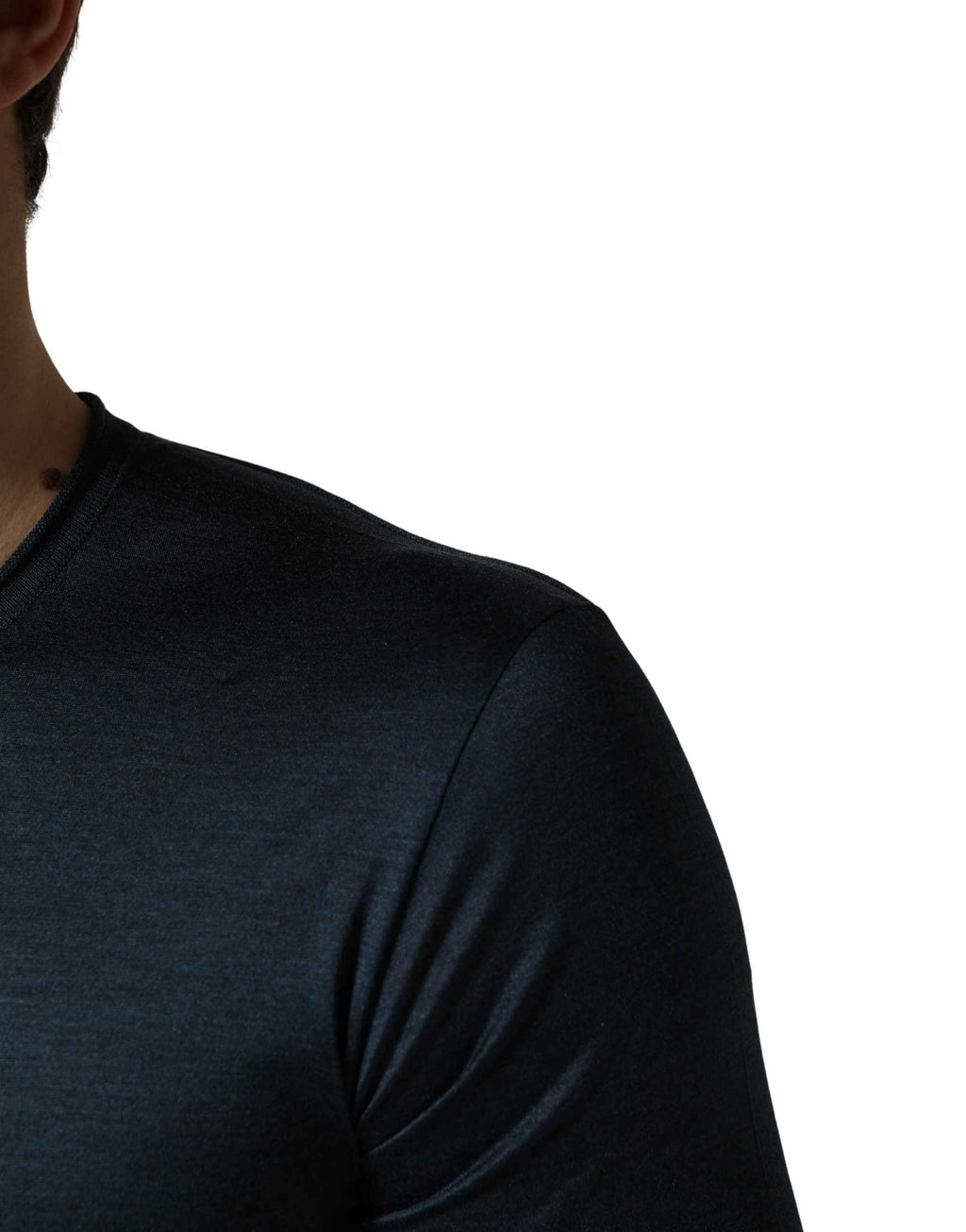 Dolce & Gabbana Dark Blue Silk Crew Neck Short Sleeve T-shirt