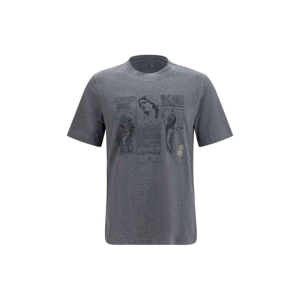 Brunello Cucinelli Gray Cotton T-Shirt
