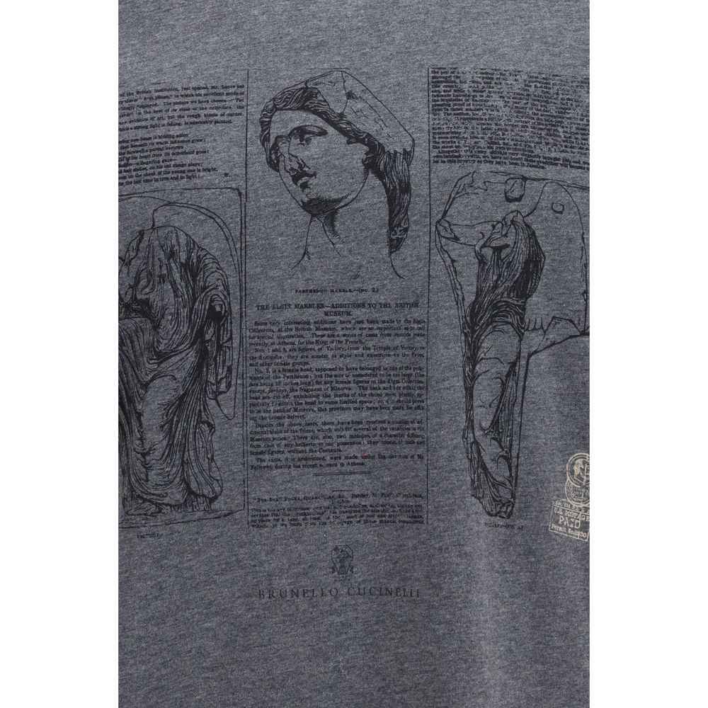 Brunello Cucinelli Gray Cotton T-Shirt