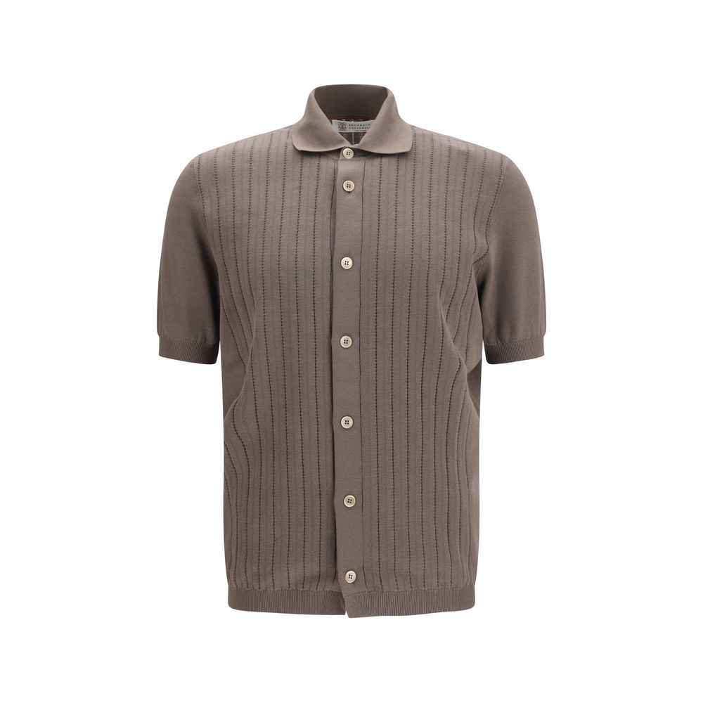 Brunello Cucinelli Brown Cotton Shortsleeve Shirt