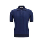 Brunello Cucinelli Blue Cotton Polo Shirt