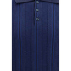 Brunello Cucinelli Blue Cotton Polo Shirt
