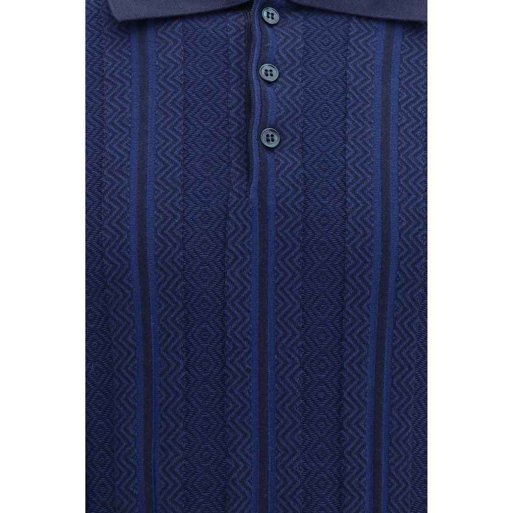 Brunello Cucinelli Blue Cotton Polo Shirt
