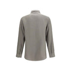 Brunello Cucinelli Bicolor Linen Dress Shirt