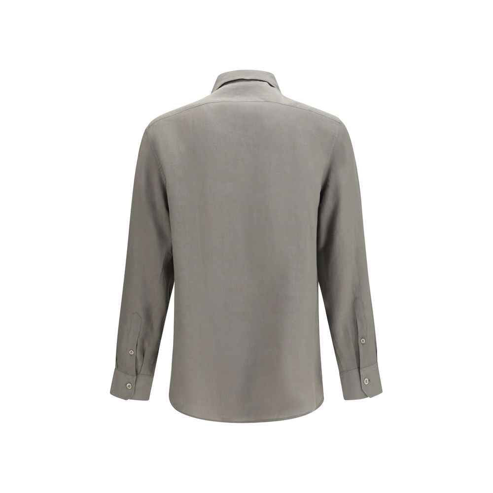 Brunello Cucinelli Bicolor Linen Dress Shirt