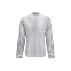 Brooksfield Blue Cotton Pattern Shirt