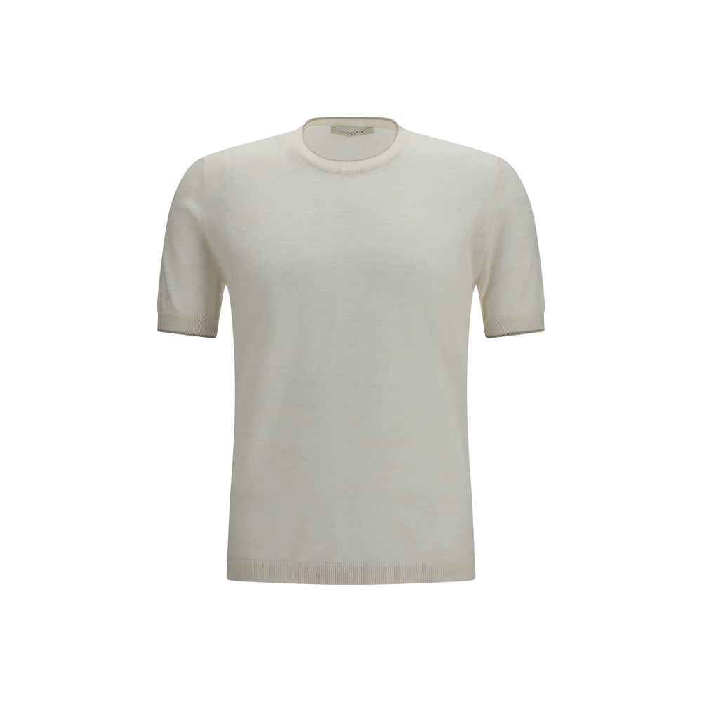 Brooksfield White Linen Shortsleeve Shirt