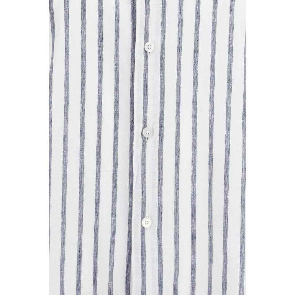 Brooksfield Blue Cotton Pattern Shirt