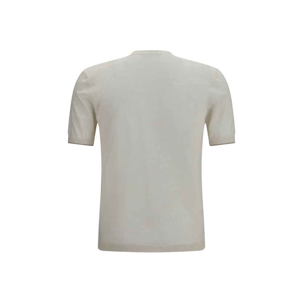 Brooksfield White Linen Shortsleeve Shirt