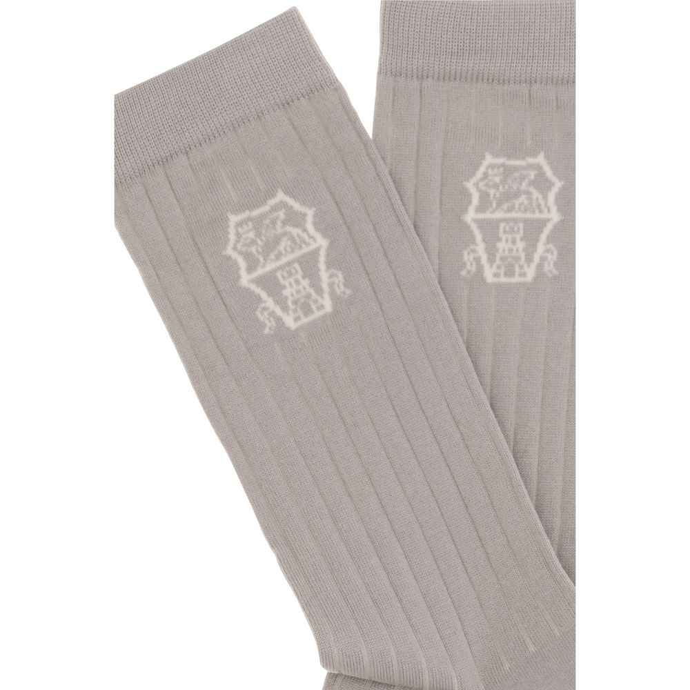Brunello Cucinelli Beige Cotton Socks