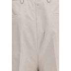 Brunello Cucinelli Beige Cotton Dress Pants