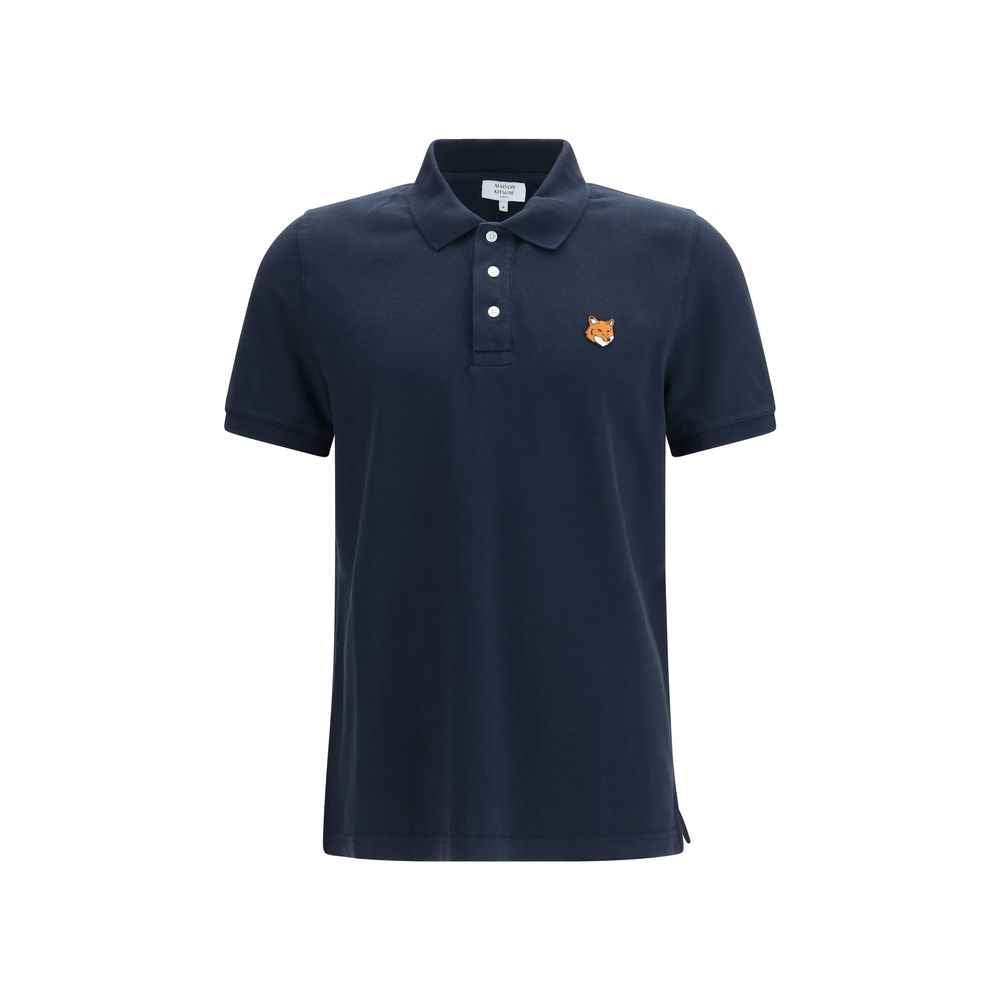 Maison Kitsuné Blue Cotton Polo Shirt