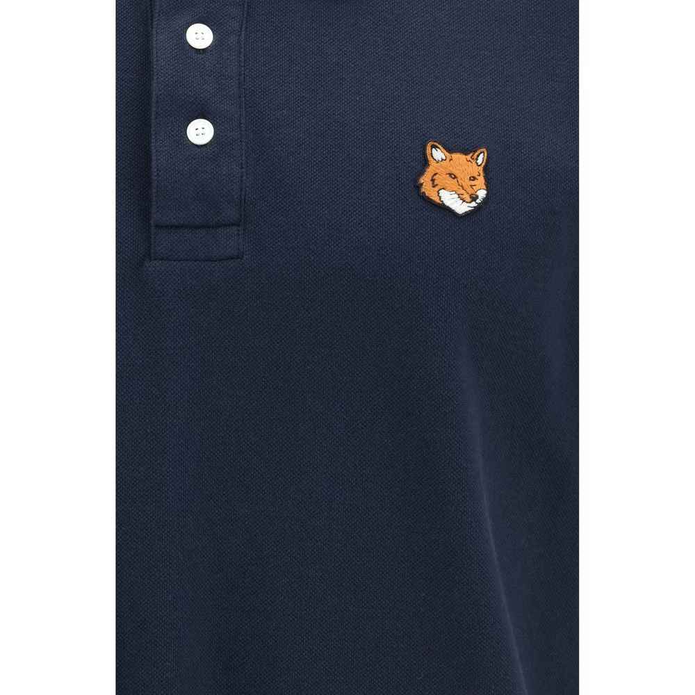 Maison Kitsuné Blue Cotton Polo Shirt