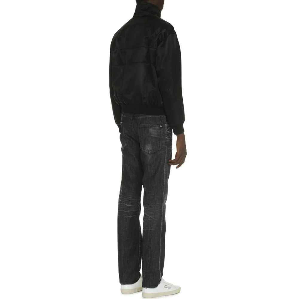 Saint Laurent Black Silk Bomber