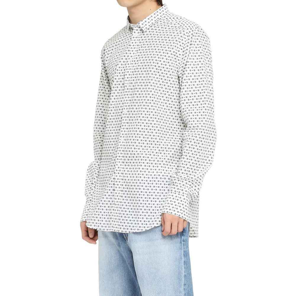 Dolce & Gabbana White Cotton Pattern Shirt