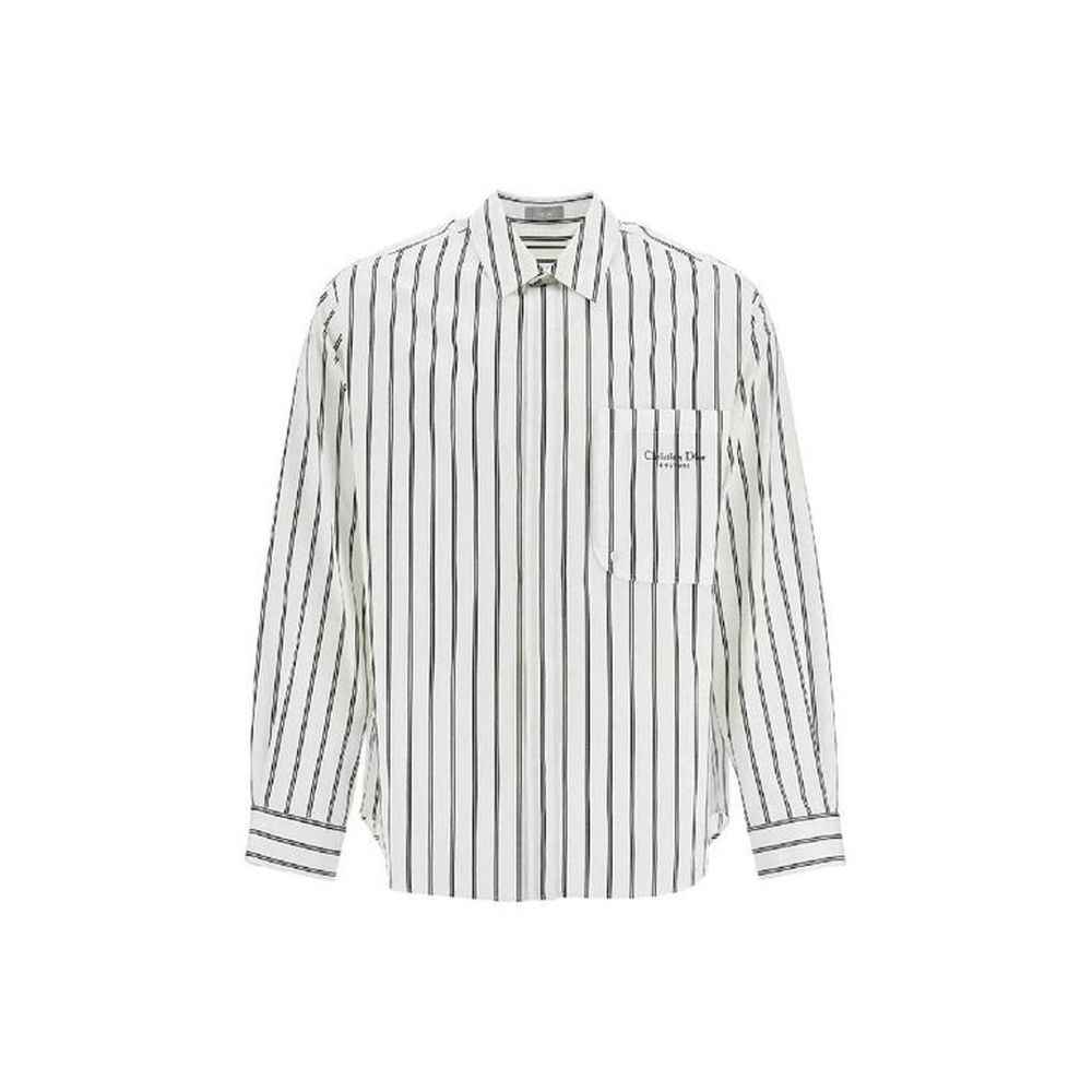 Dior White Cotton Pattern Shirt