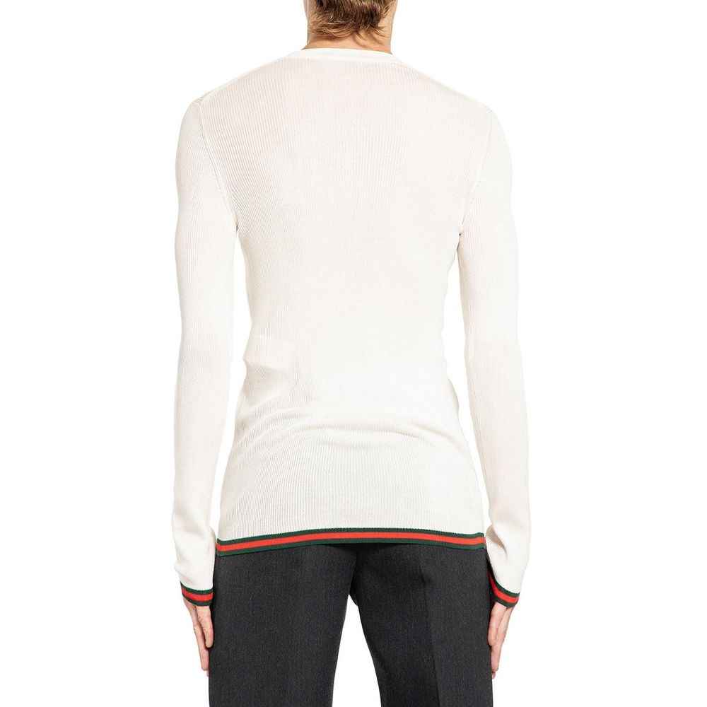 Gucci White Silk T-Shirt