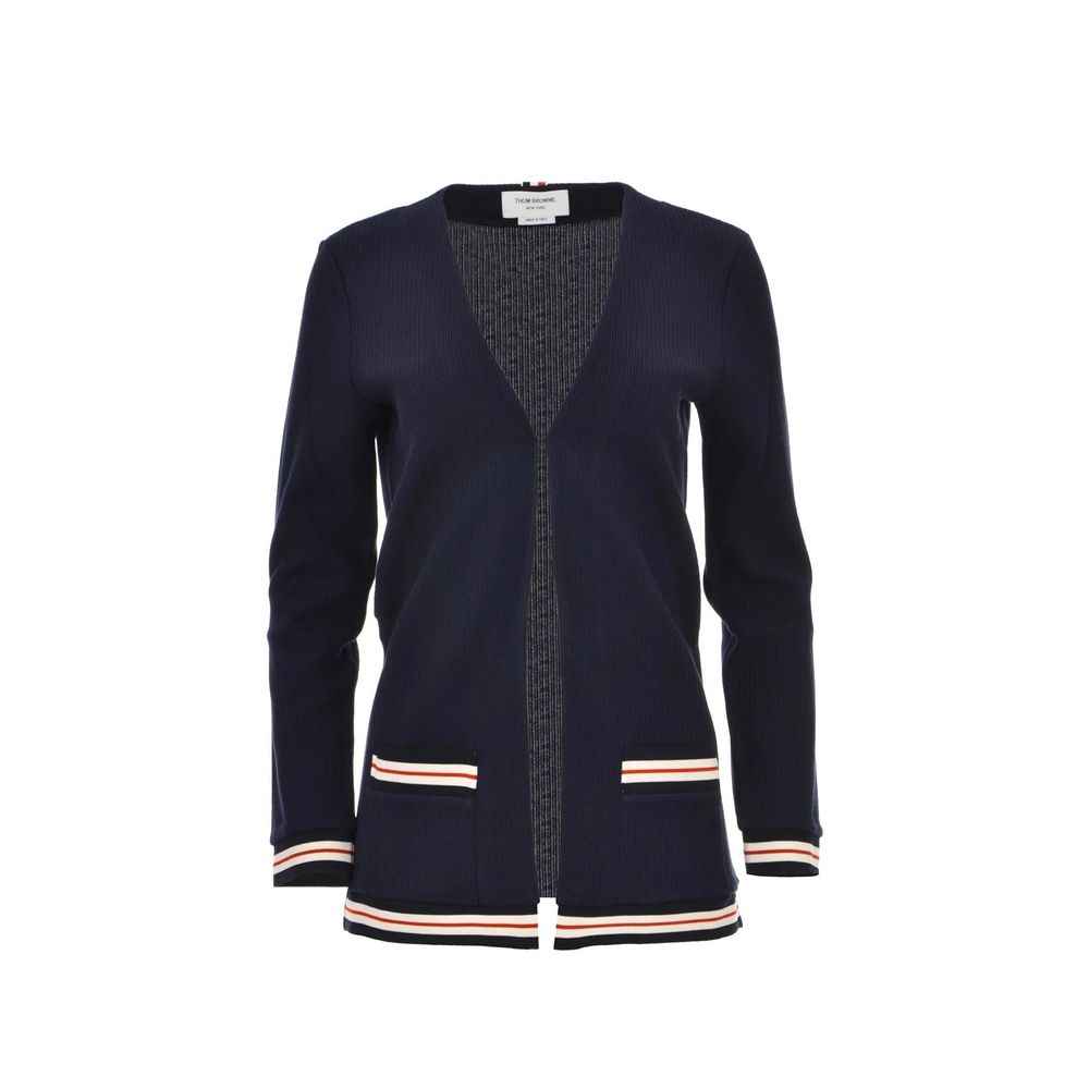 Thom Browne Blue Cotton Cardigan